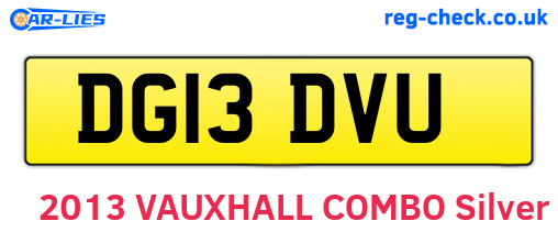 DG13DVU are the vehicle registration plates.