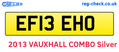 EF13EHO are the vehicle registration plates.