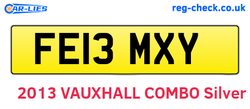 FE13MXY are the vehicle registration plates.