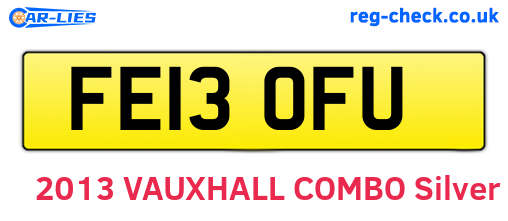 FE13OFU are the vehicle registration plates.