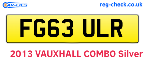 FG63ULR are the vehicle registration plates.