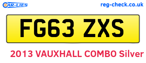 FG63ZXS are the vehicle registration plates.