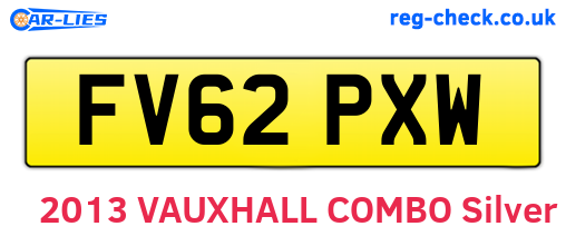 FV62PXW are the vehicle registration plates.