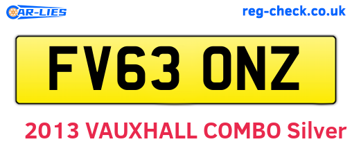 FV63ONZ are the vehicle registration plates.