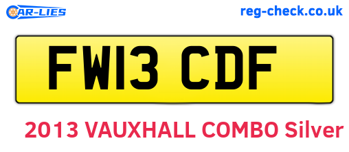 FW13CDF are the vehicle registration plates.