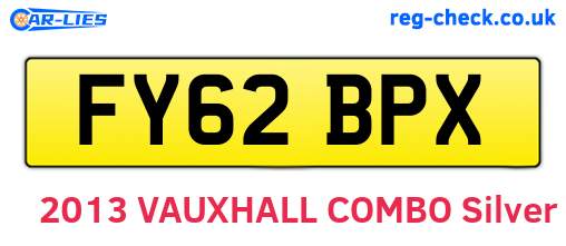 FY62BPX are the vehicle registration plates.
