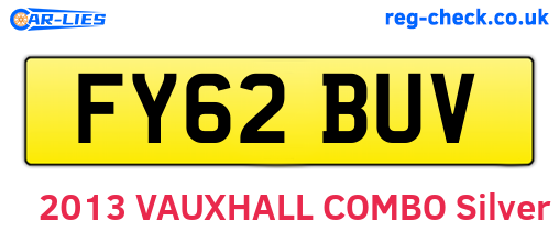 FY62BUV are the vehicle registration plates.