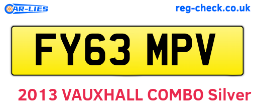 FY63MPV are the vehicle registration plates.