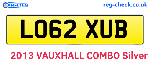 LO62XUB are the vehicle registration plates.