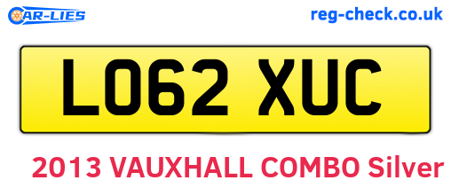 LO62XUC are the vehicle registration plates.