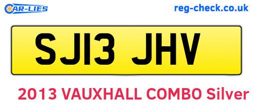 SJ13JHV are the vehicle registration plates.