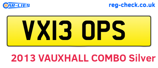VX13OPS are the vehicle registration plates.