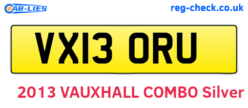 VX13ORU are the vehicle registration plates.