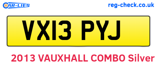 VX13PYJ are the vehicle registration plates.
