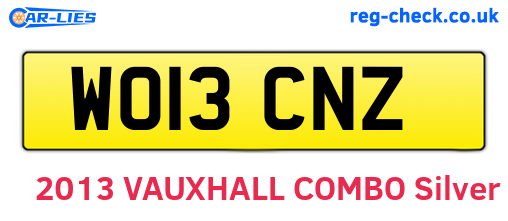 WO13CNZ are the vehicle registration plates.