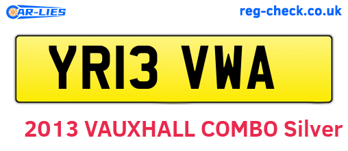 YR13VWA are the vehicle registration plates.