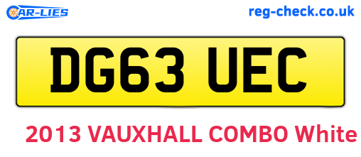 DG63UEC are the vehicle registration plates.