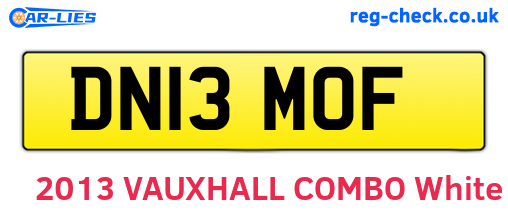 DN13MOF are the vehicle registration plates.
