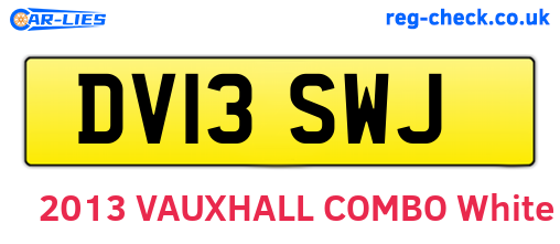 DV13SWJ are the vehicle registration plates.