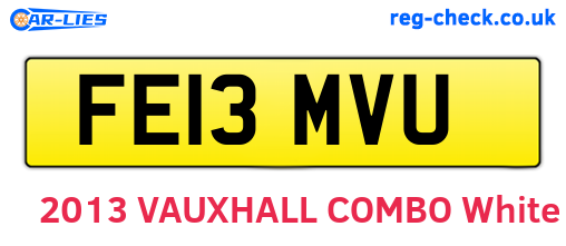 FE13MVU are the vehicle registration plates.