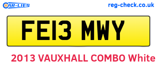 FE13MWY are the vehicle registration plates.