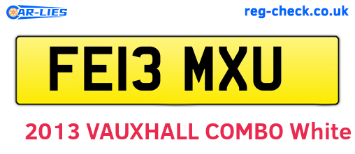 FE13MXU are the vehicle registration plates.