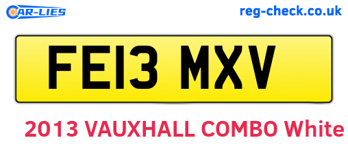 FE13MXV are the vehicle registration plates.