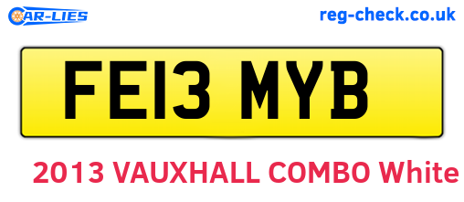 FE13MYB are the vehicle registration plates.