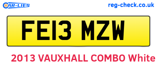 FE13MZW are the vehicle registration plates.