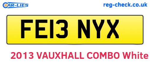 FE13NYX are the vehicle registration plates.