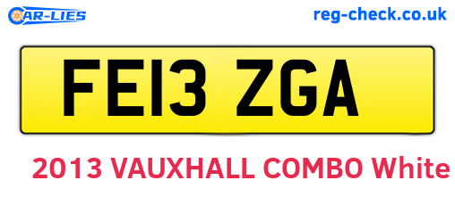 FE13ZGA are the vehicle registration plates.