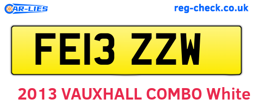FE13ZZW are the vehicle registration plates.