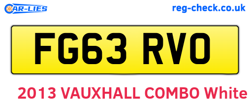 FG63RVO are the vehicle registration plates.