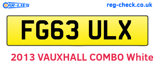 FG63ULX are the vehicle registration plates.