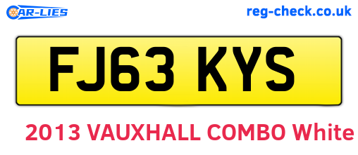 FJ63KYS are the vehicle registration plates.