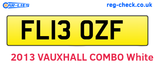 FL13OZF are the vehicle registration plates.
