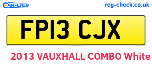 FP13CJX are the vehicle registration plates.