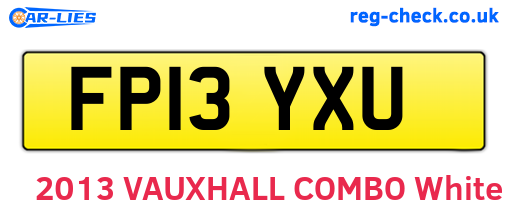 FP13YXU are the vehicle registration plates.