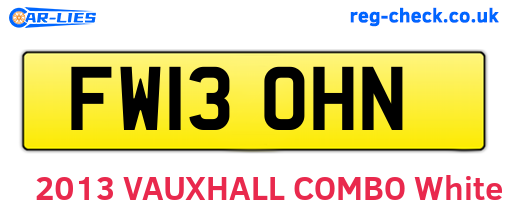 FW13OHN are the vehicle registration plates.