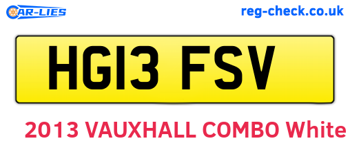 HG13FSV are the vehicle registration plates.