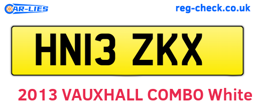 HN13ZKX are the vehicle registration plates.