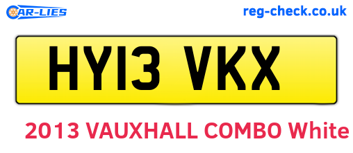 HY13VKX are the vehicle registration plates.