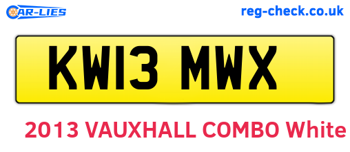 KW13MWX are the vehicle registration plates.