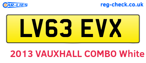 LV63EVX are the vehicle registration plates.