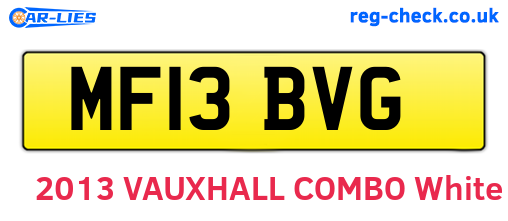 MF13BVG are the vehicle registration plates.