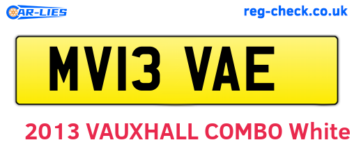 MV13VAE are the vehicle registration plates.