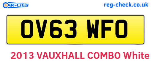 OV63WFO are the vehicle registration plates.