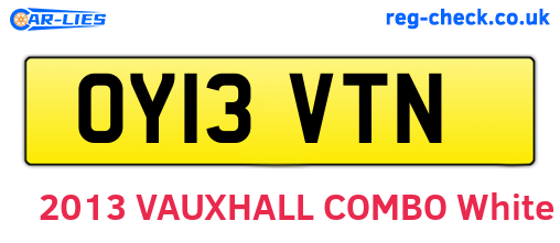 OY13VTN are the vehicle registration plates.