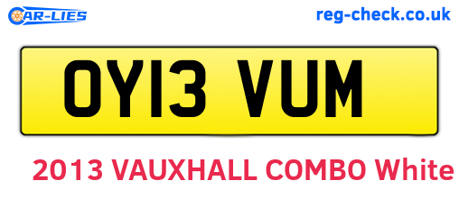 OY13VUM are the vehicle registration plates.