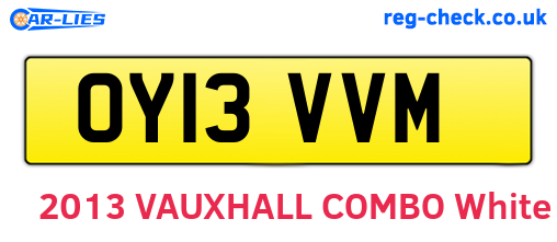 OY13VVM are the vehicle registration plates.